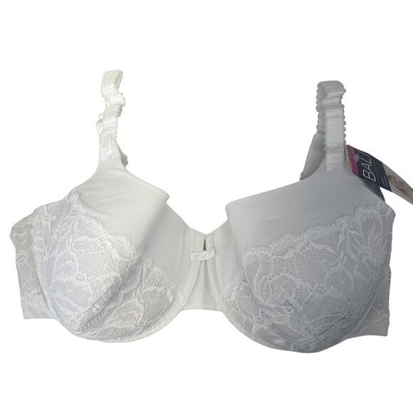 Bali White Lace Desire Underwire Bra 42DD Full Coverage Shaping Foam Style 6542 - Picture 2 of 12
